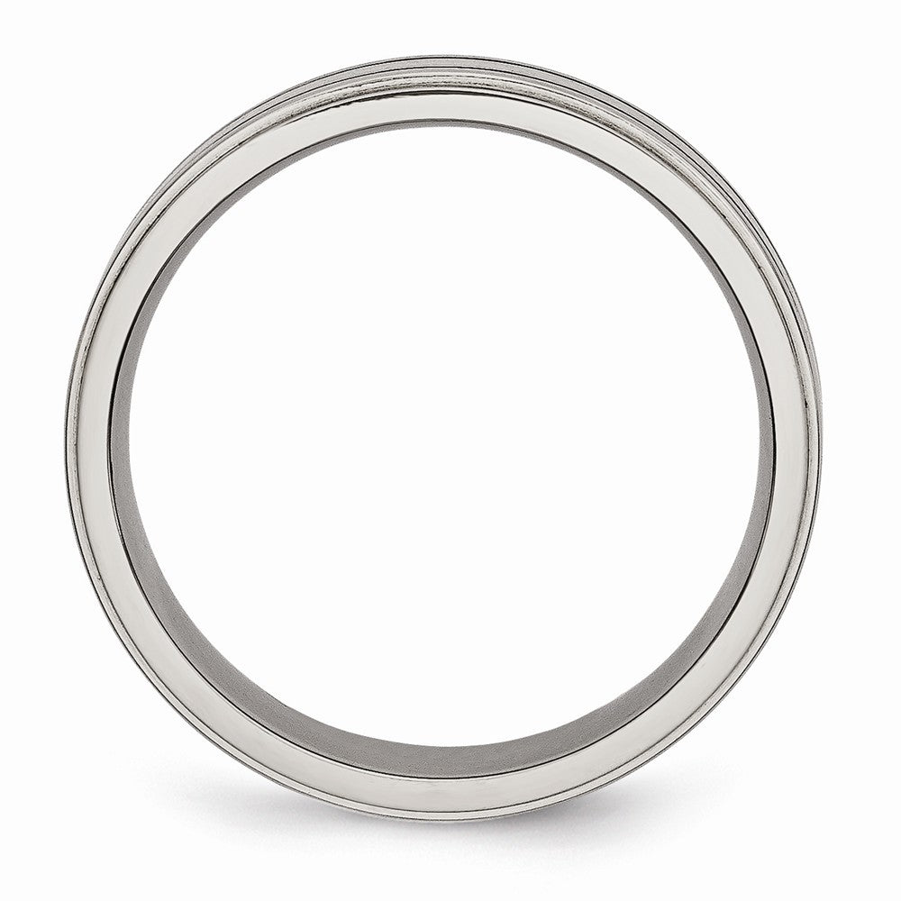 Chisel Titanium Enameled Flat 6mm Satin and Polished Wedding Band