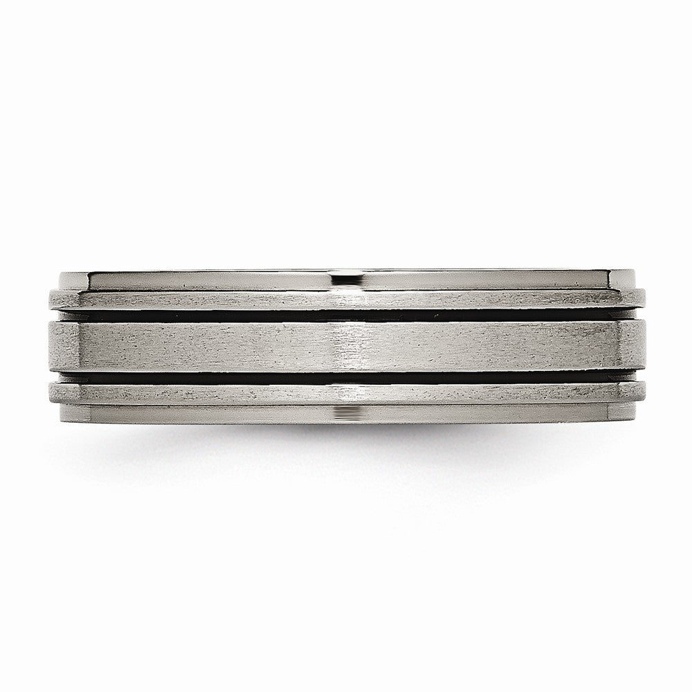 Chisel Titanium Enameled Flat 6mm Satin and Polished Wedding Band