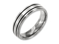 Chisel Titanium Enameled Flat 6mm Satin and Polished Wedding Band