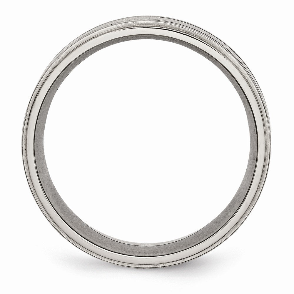 Chisel Titanium Enameled Flat 8mm Satin and Polished Wedding Band