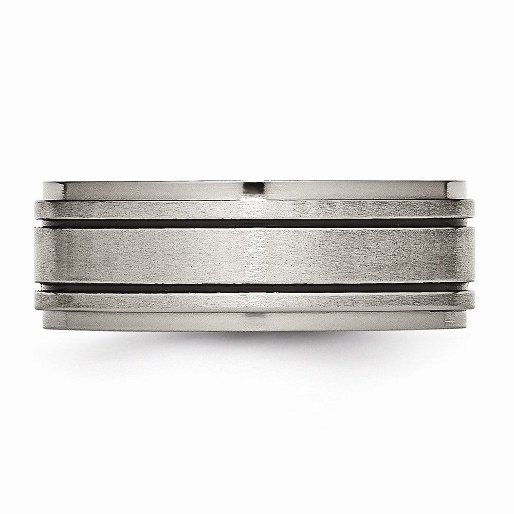 Chisel Titanium Enameled Flat 8mm Satin and Polished Wedding Band