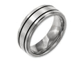 Chisel Titanium Enameled Flat 8mm Satin and Polished Wedding Band