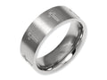 Chisel Titanium Flat 8mm Laser Design Brushed Wedding Band