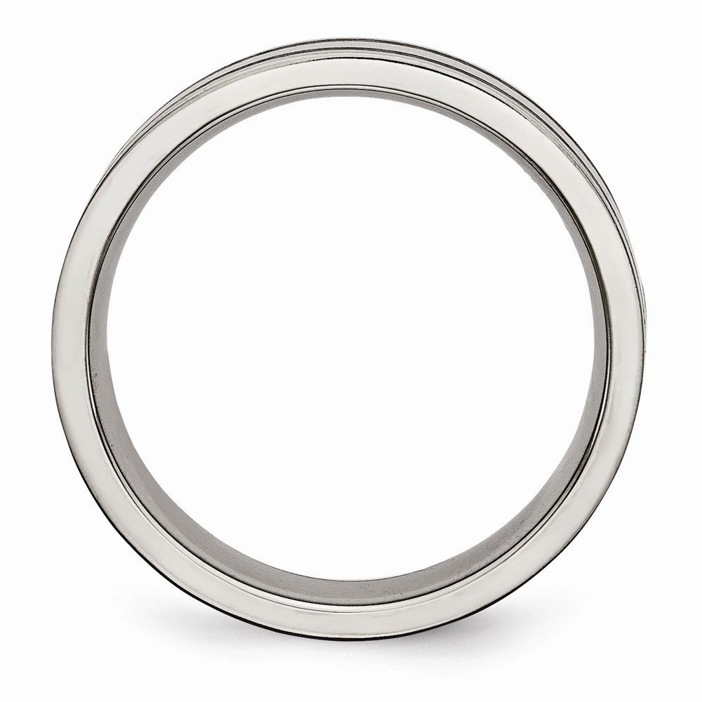 Chisel Titanium Brushed Enameled Flat 6mm Wedding Band