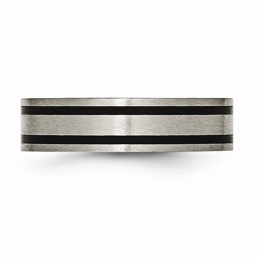 Chisel Titanium Brushed Enameled Flat 6mm Wedding Band