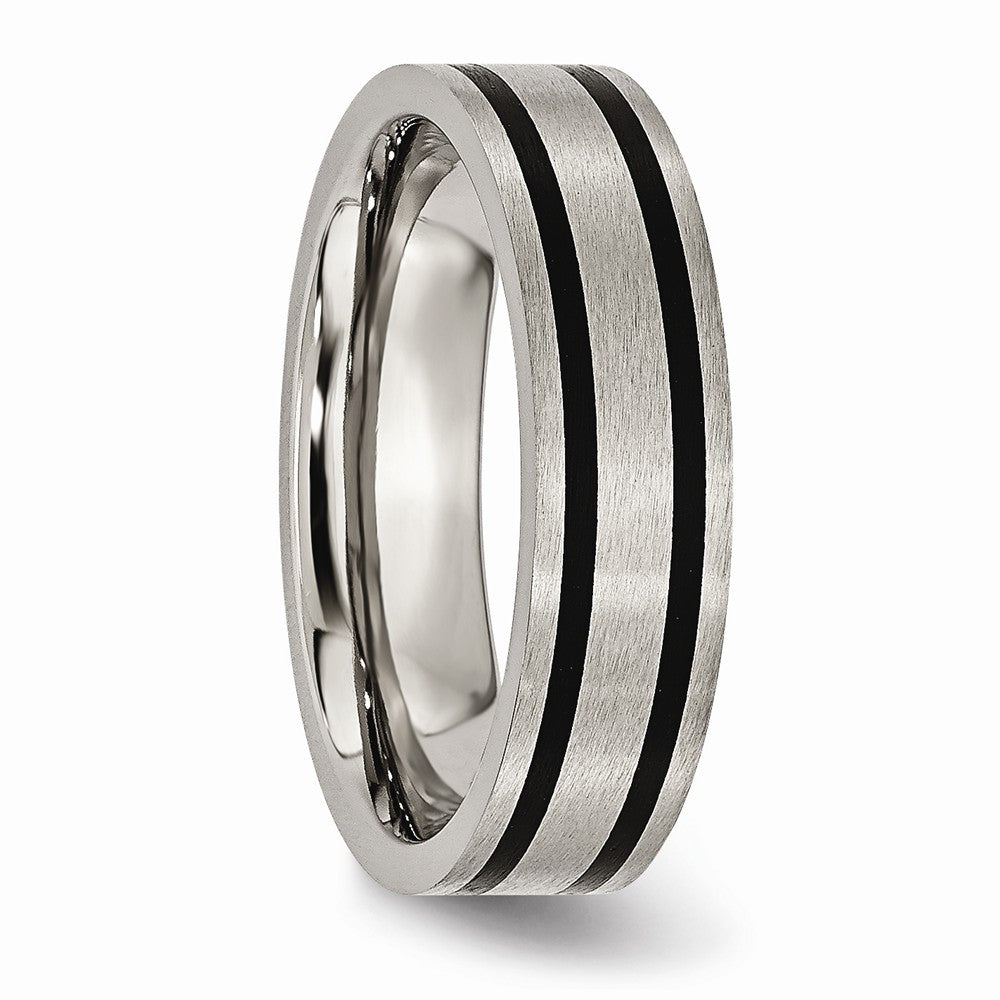 Chisel Titanium Brushed Enameled Flat 6mm Wedding Band