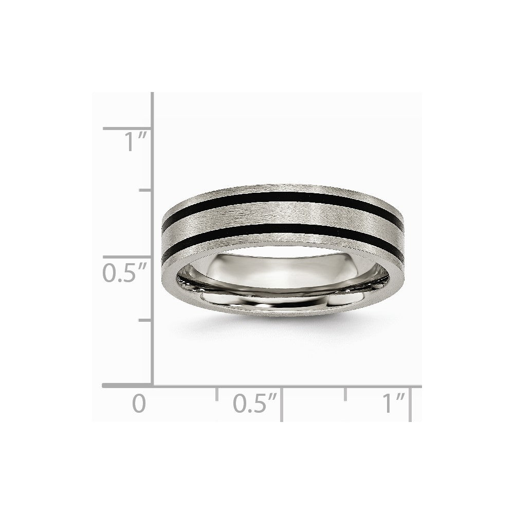 Chisel Titanium Brushed Enameled Flat 6mm Wedding Band