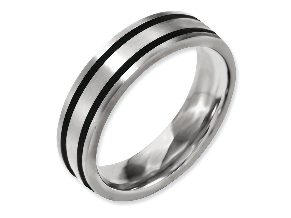 Chisel Titanium Brushed Enameled Flat 6mm Wedding Band