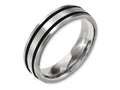 Chisel Titanium Brushed Enameled Flat 6mm Wedding Band