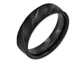 Chisel Titanium Swirl Design Black Ip-plated 6mm Brushed/polished Wedding Band