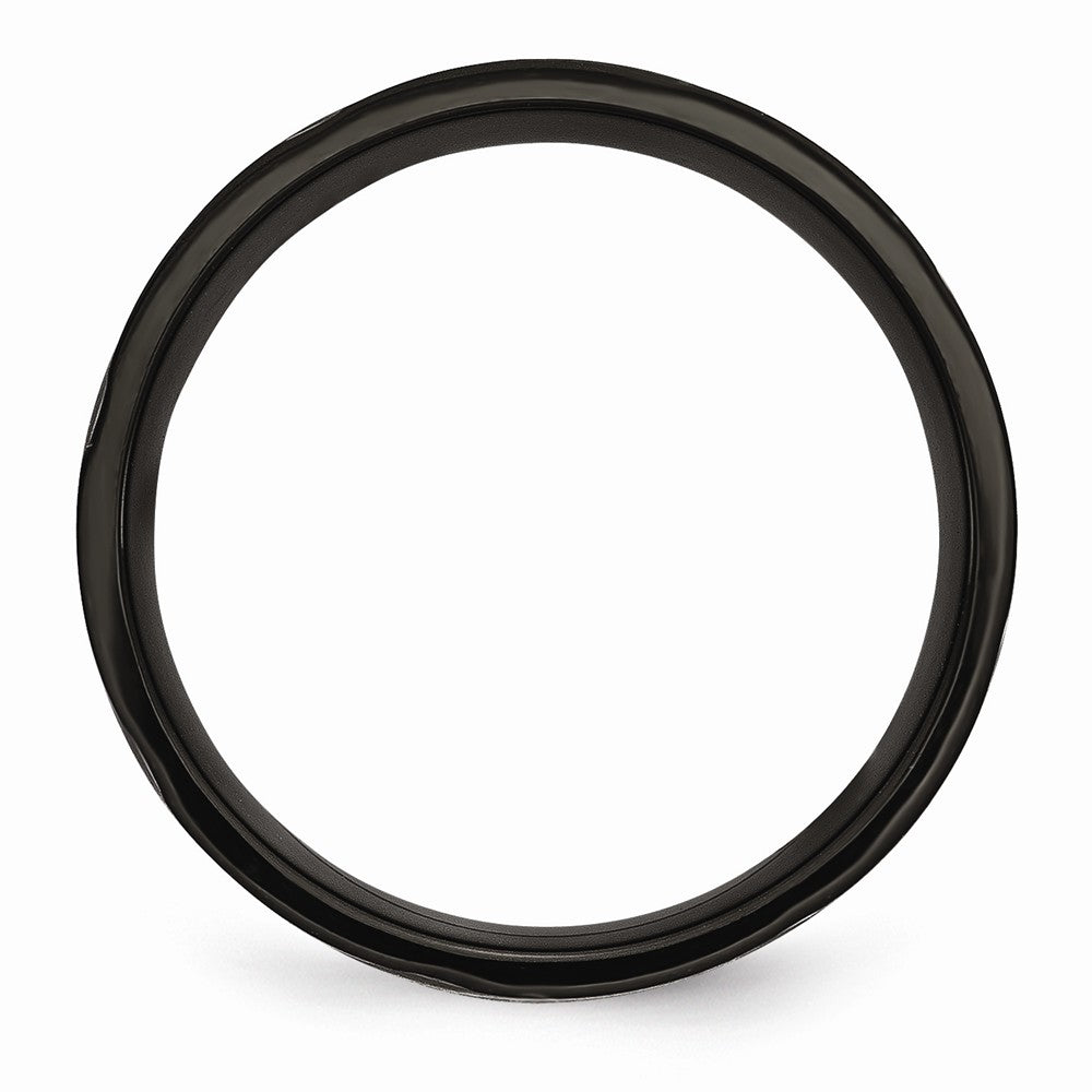 Chisel Titanium Swirl Design Black Ip-plated 8mm Brushed/polished Wedding Band