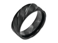 Chisel Titanium Swirl Design Black Ip-plated 8mm Brushed/polished Wedding Band
