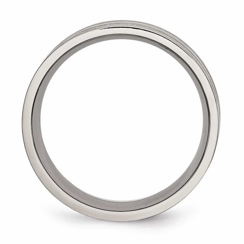 Chisel Titanium Grooved Yellow Ip-plated 8mm Brushed and Polished Wedding Band