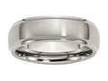 Chisel Titanium Ridged Edge 7mm Brushed And Polished Wedding Band