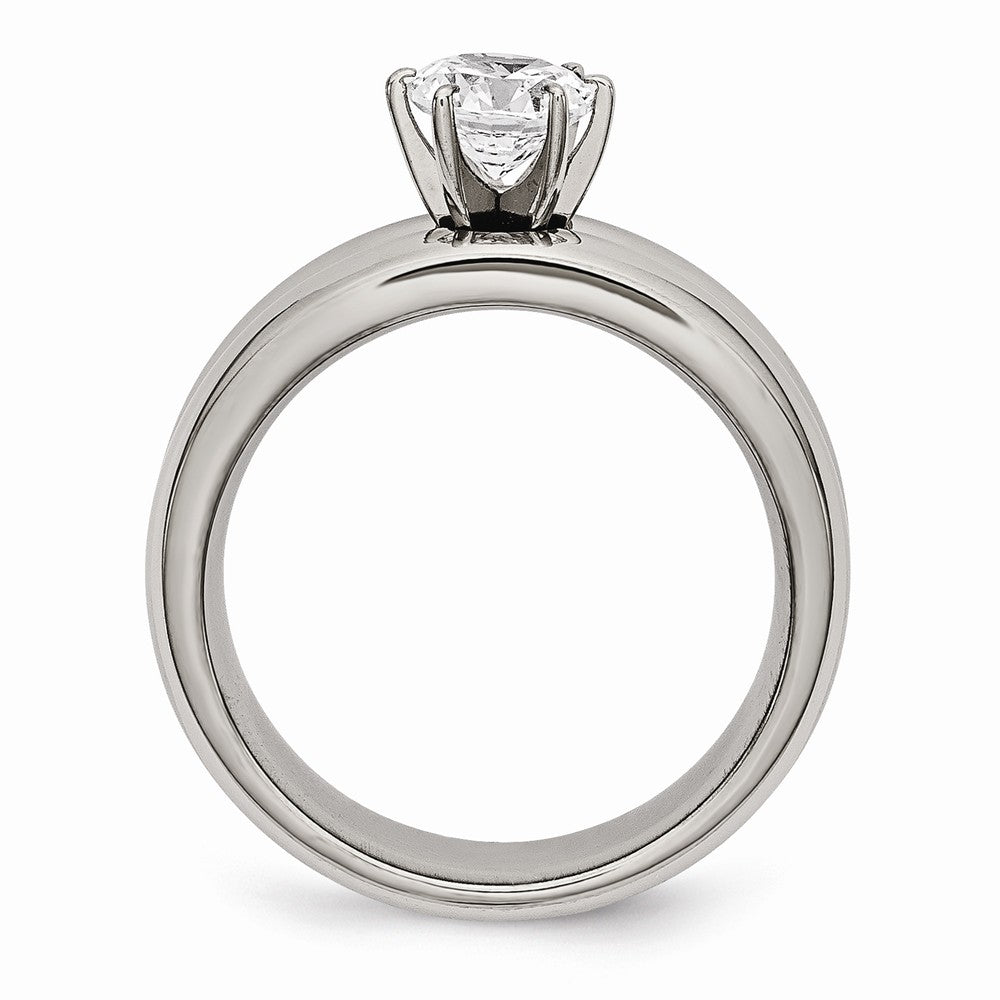 Chisel Titanium CZ Ring