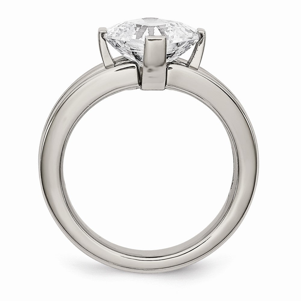 Chisel Titanium CZ Ring