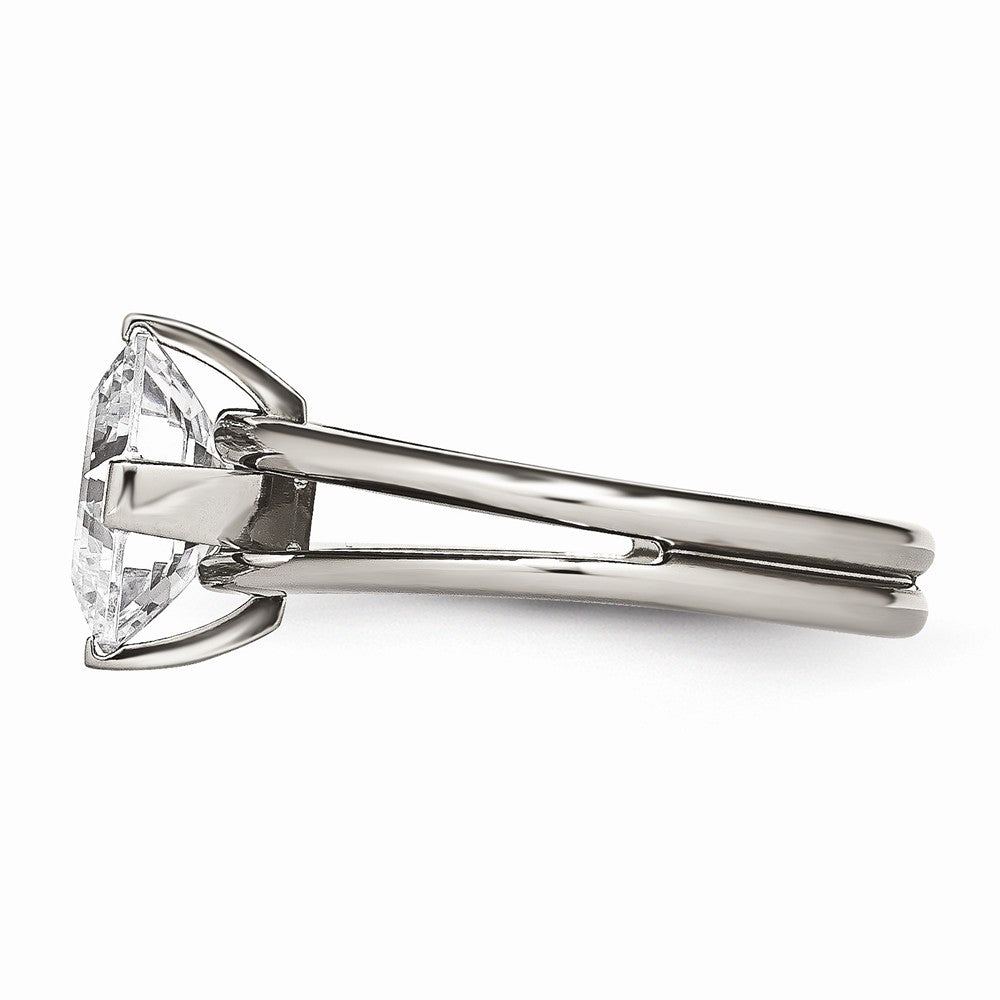 Chisel Titanium CZ Ring