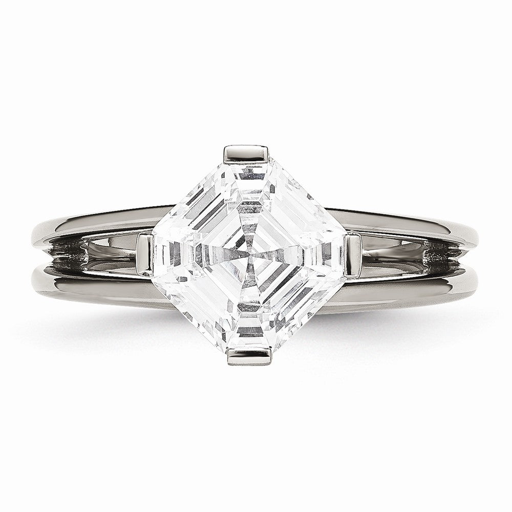 Chisel Titanium CZ Ring
