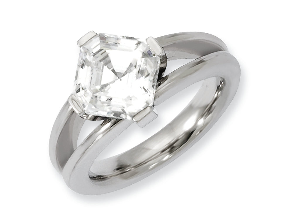 Chisel Titanium CZ Ring