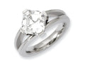 Chisel Titanium CZ Ring