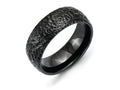 Chisel Titanium Black Ip-plated Hammered 8mm Wedding Band