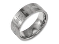 Chisel Titanium Flat 8mm Laser Design Polished Wedding Band