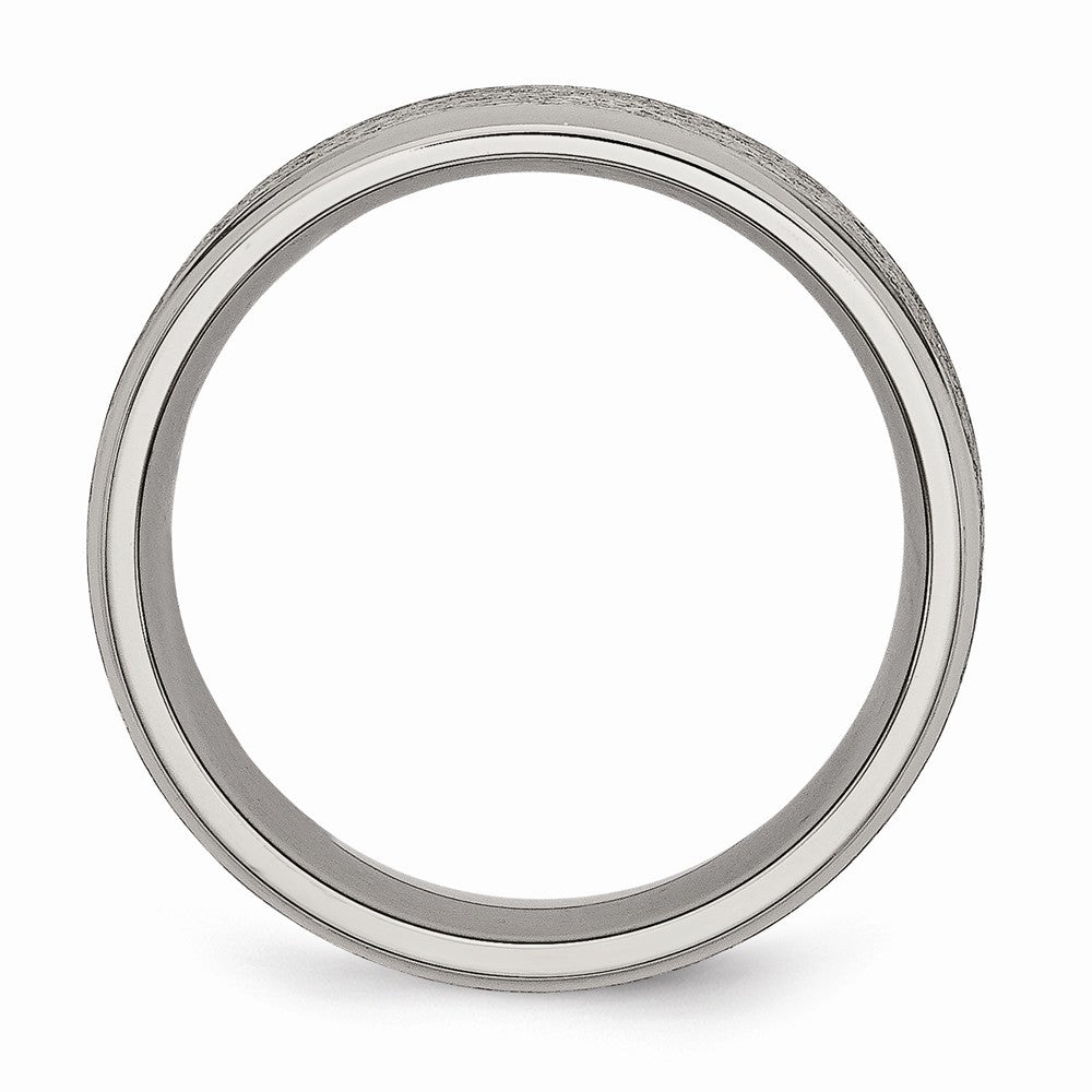 Chisel Titanium Ridged Edge 8mm Brushed And Polished Wedding Band