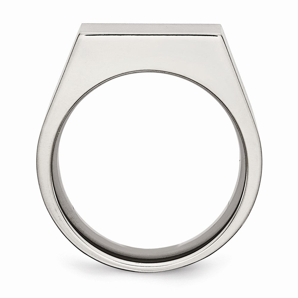 Chisel Titanium Polished And Brushed Signet Ring