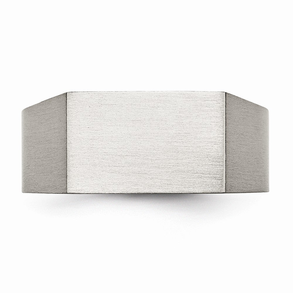 Chisel Titanium Polished And Brushed Signet Ring
