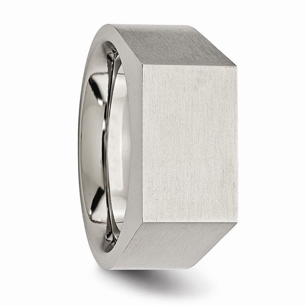 Chisel Titanium Polished And Brushed Signet Ring