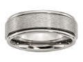 Chisel Titanium Ridged Edge 8mm Satin And Polished Wedding Band
