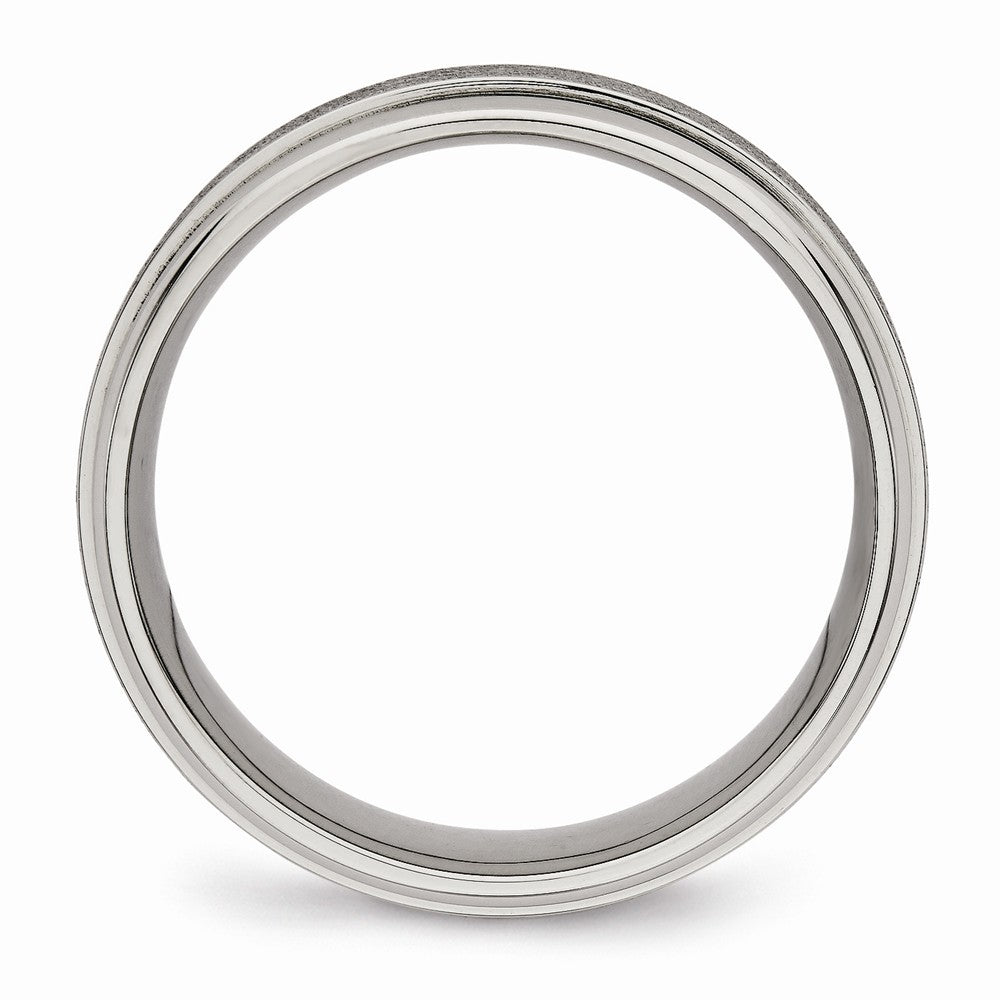 Chisel Titanium Brushed And Polished Ridged Edge Ring