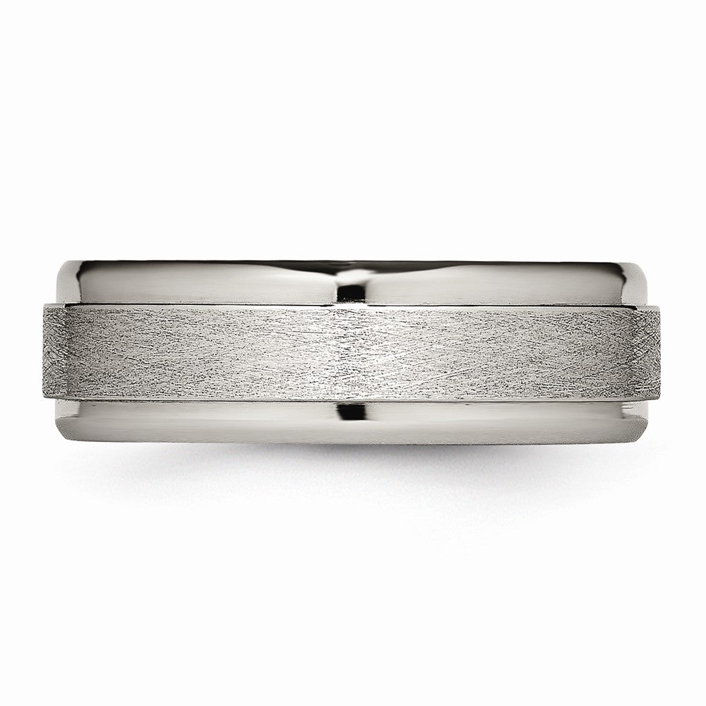 Chisel Titanium Brushed And Polished Ridged Edge Ring