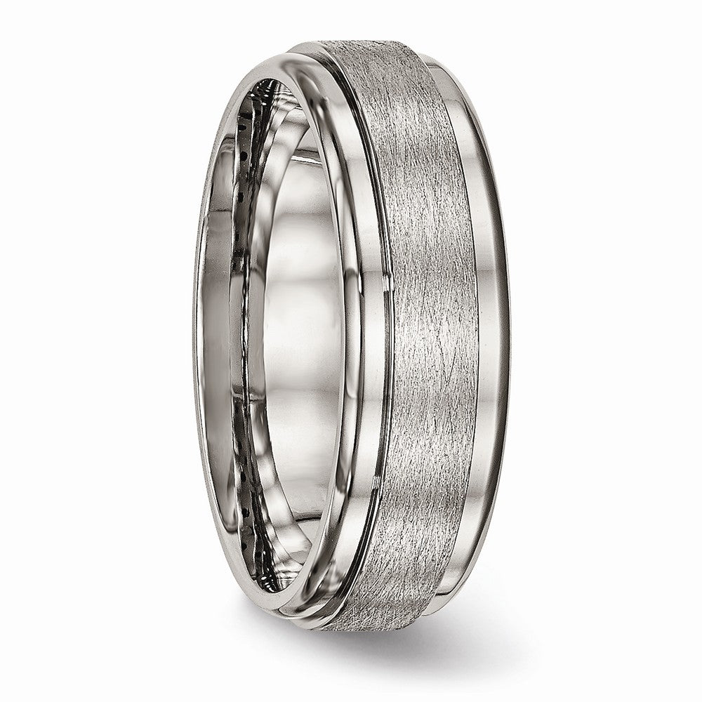 Chisel Titanium Brushed And Polished Ridged Edge Ring