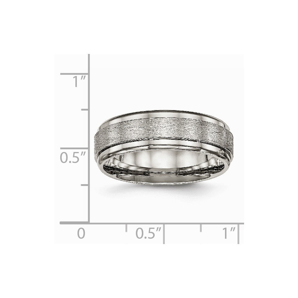 Chisel Titanium Brushed And Polished Ridged Edge Ring