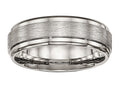Chisel Titanium Brushed And Polished Ridged Edge Ring