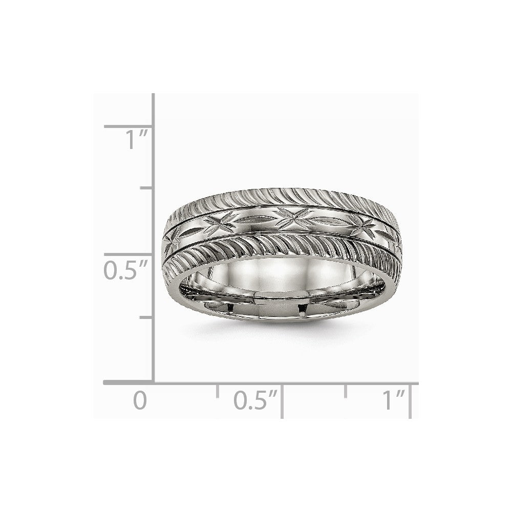 Chisel Titanium Polished bright Cut Ring