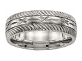 Chisel Titanium Polished bright Cut Ring