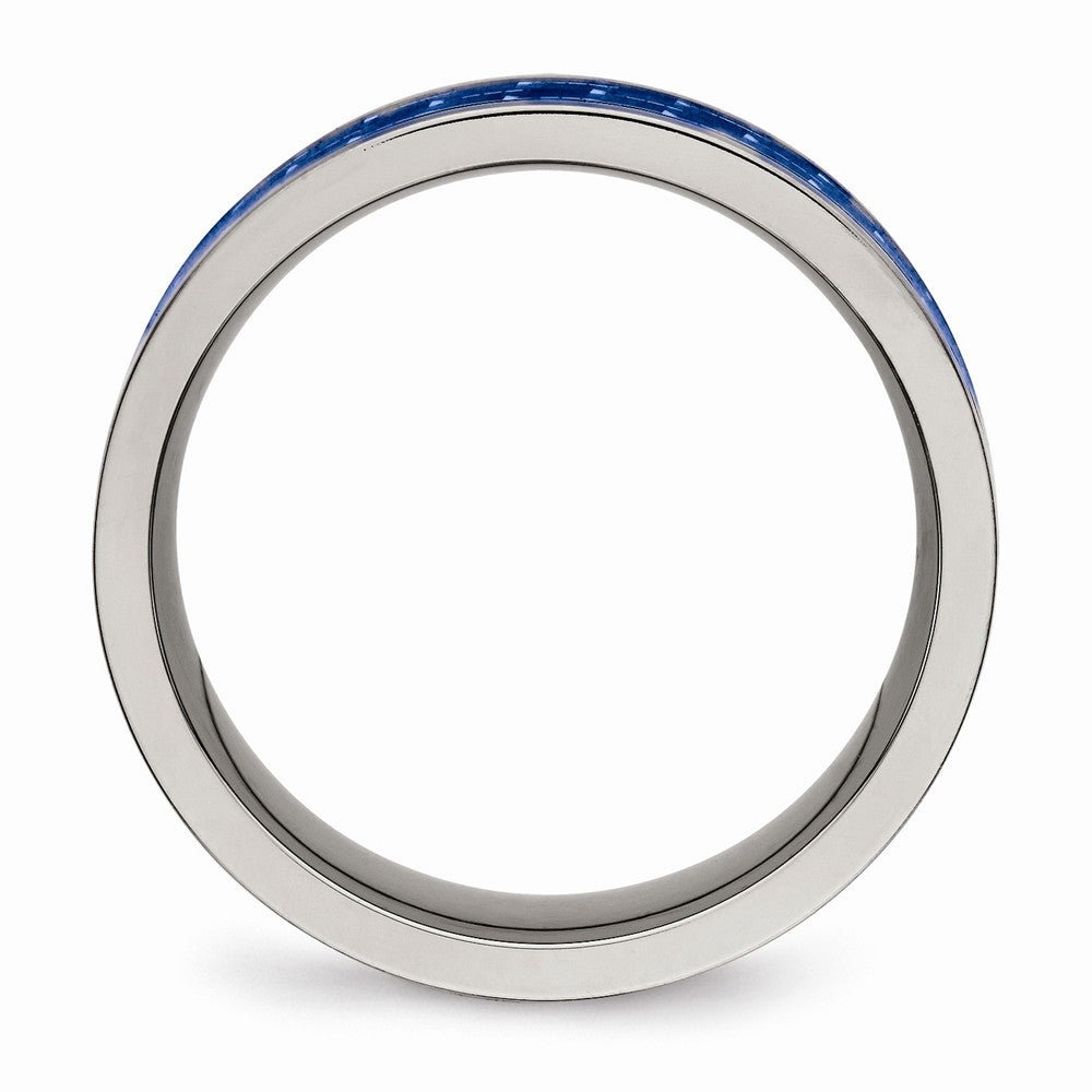 Chisel Titanium Polished W/ Blue Carbon Fiber Ring