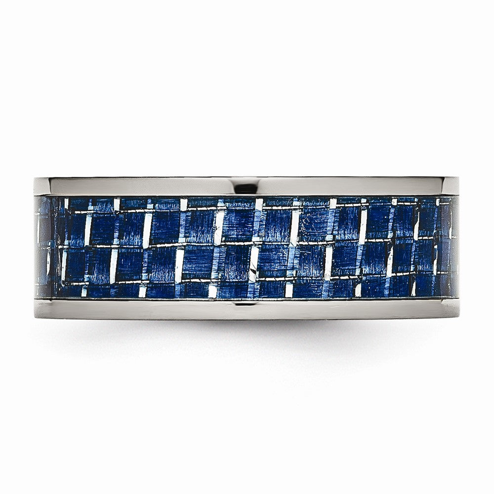 Chisel Titanium Polished W/ Blue Carbon Fiber Ring