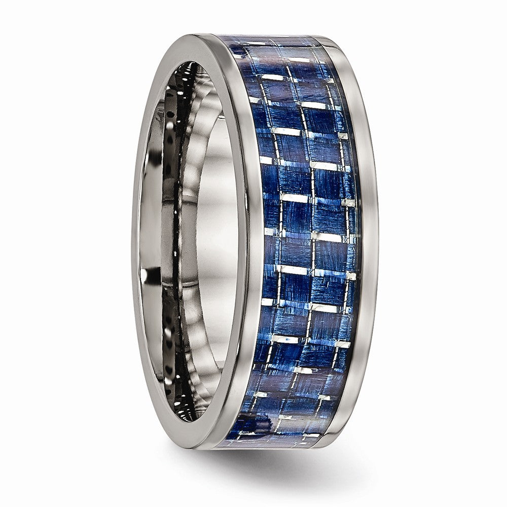 Chisel Titanium Polished W/ Blue Carbon Fiber Ring