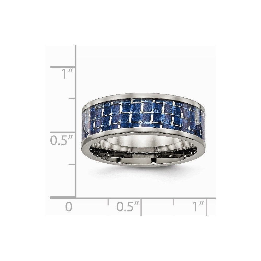 Chisel Titanium Polished W/ Blue Carbon Fiber Ring