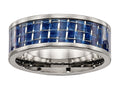 Chisel Titanium Polished W/ Blue Carbon Fiber Ring