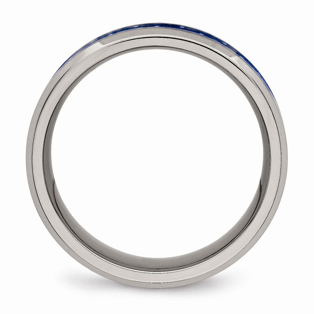 Chisel Titanium Polished W/ Blue Carbon Fiber Ring
