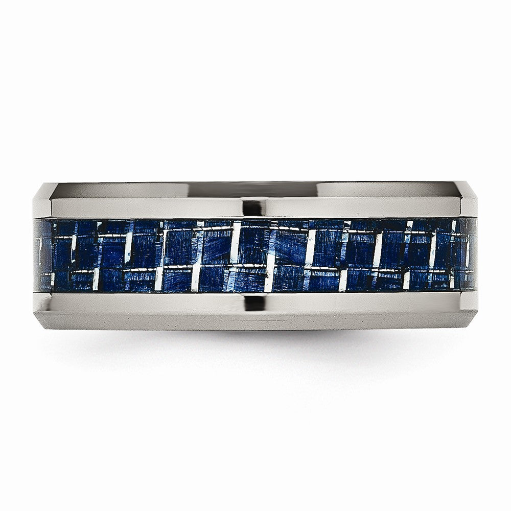 Chisel Titanium Polished W/ Blue Carbon Fiber Ring