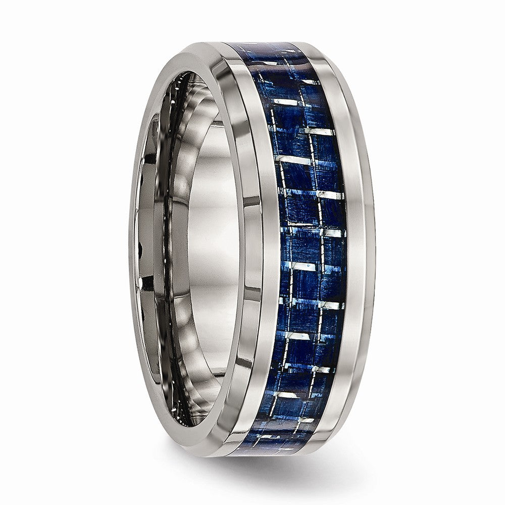 Chisel Titanium Polished W/ Blue Carbon Fiber Ring