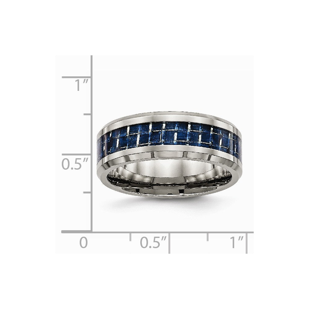 Chisel Titanium Polished W/ Blue Carbon Fiber Ring