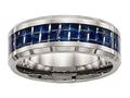 Chisel Titanium Polished W/ Blue Carbon Fiber Ring