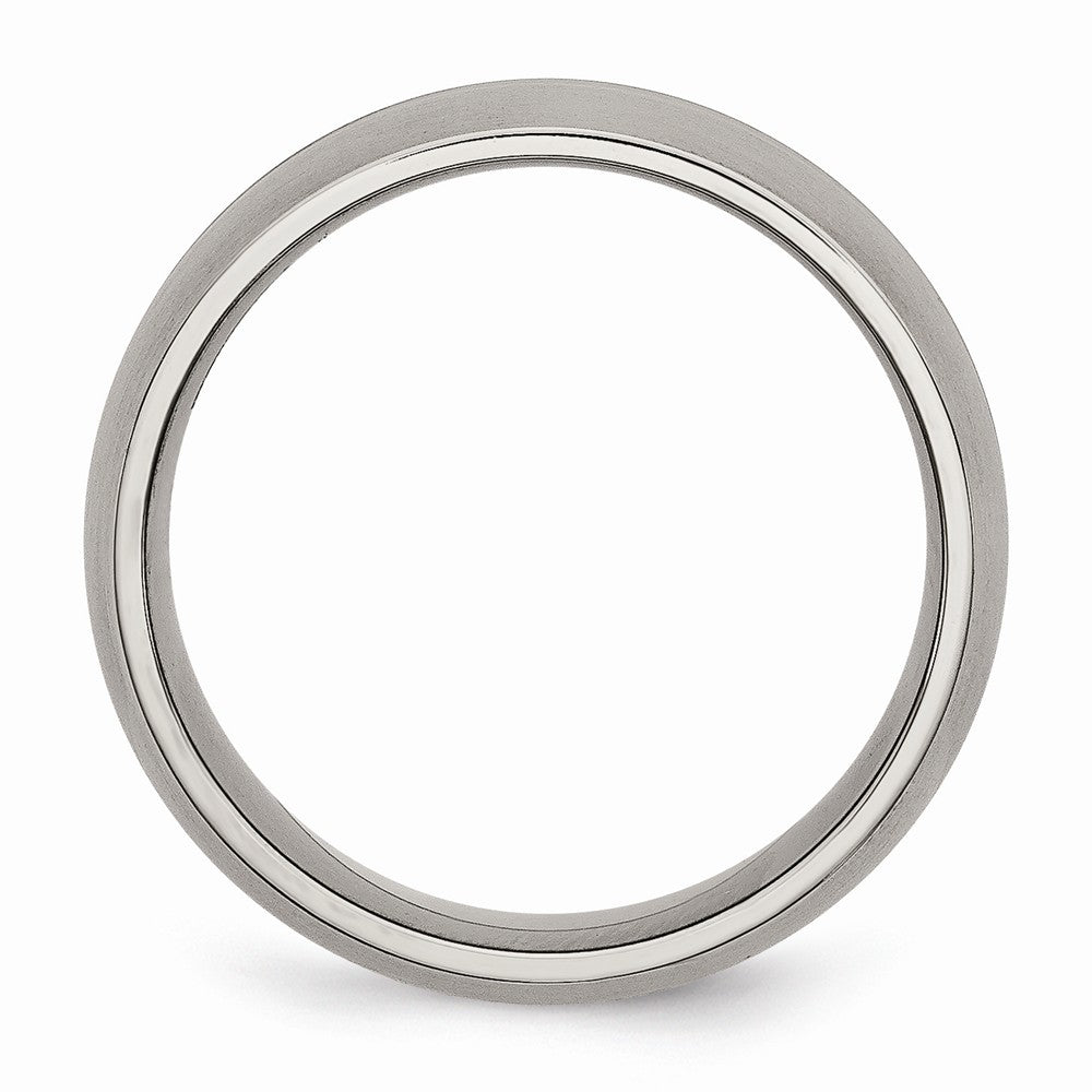 Chisel Titanium Grooved 8mm Brushed And Polished Wedding Band