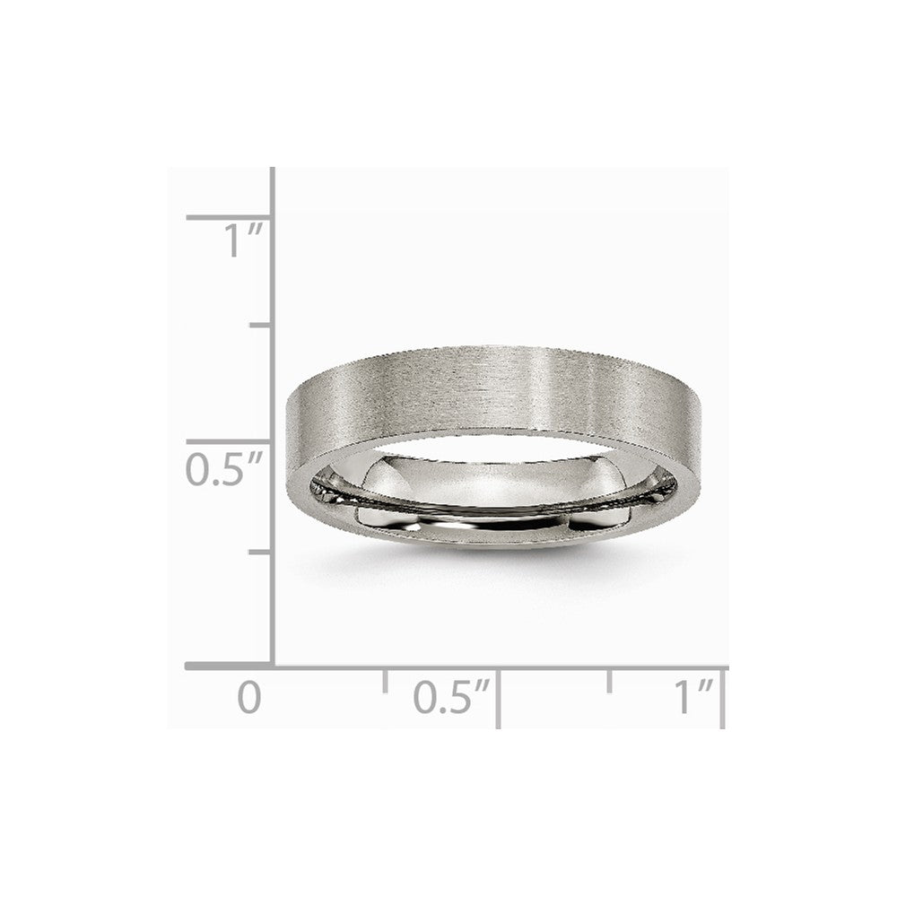 Chisel Titanium Flat 5mm Brushed Wedding Band